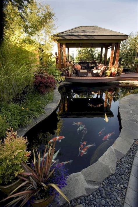 42 Fish Pond Garden Designs with Water Fountain Concept - Matchness.com