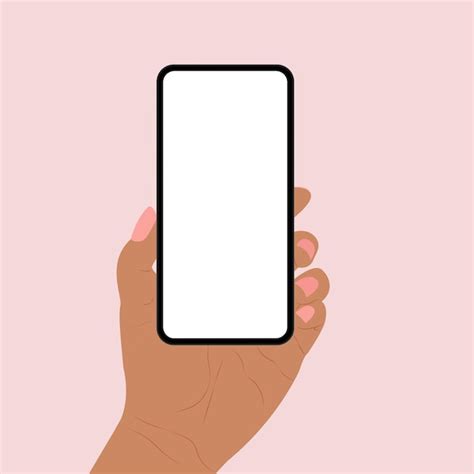 Premium Vector | Mockup a girl's hand with a phone in her hands ...