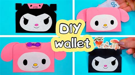 Origami Paper Wallet My Melody & Kuromi DIY easy paper craft