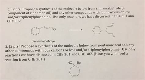 Solved Propose a synthesis of the molecule below from | Chegg.com