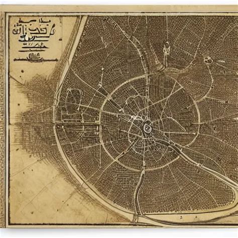 map of circular city Baghdad at Abbasid caliphate age | Stable Diffusion