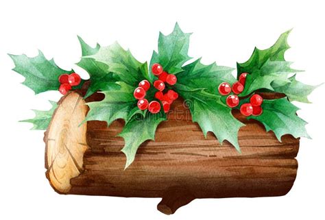 Christmas Clipart, Yule Log Clipart, Yule Log Decoration, New Year Clip ...