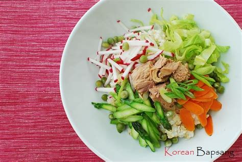 Spring Bibimbap with Tuna - Korean Bapsang