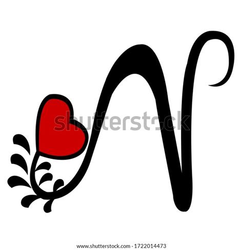 N Name First Letter Tattoo Illustrationname Stock Illustration ...