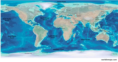 World oceans map - World in maps