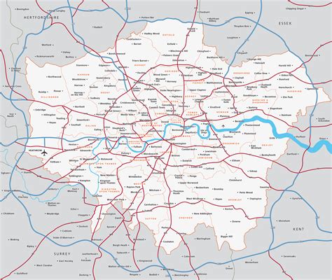 Map of Greater London districts and boroughs - Maproom