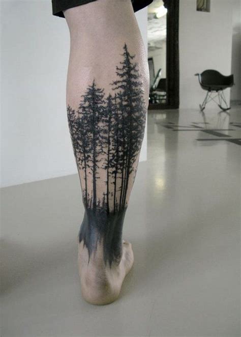 50+ Amazing Calf Tattoos | Cuded | Tree leg tattoo, Leg tattoos, Forest ...