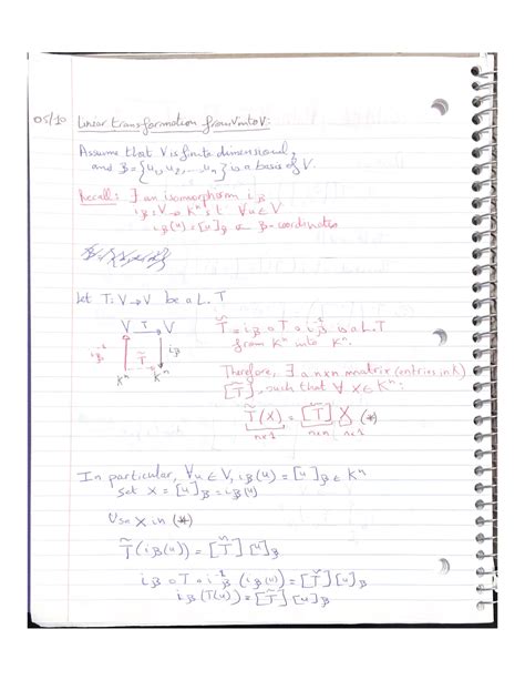 Matrix Representation of Linear Transformation - MATH 223 - Studocu