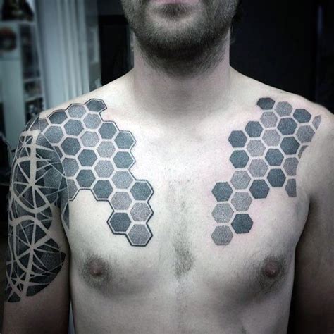 80 Honeycomb Tattoo Designs For Men - Hexagon Ink Ideas