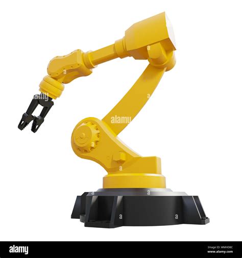 Robotic arm on white background. Mechanical hand. Industrial robot ...