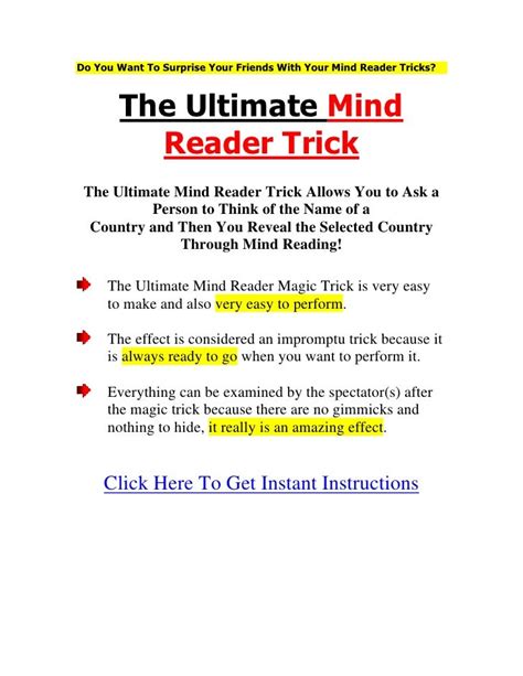 Mind Reader Trick