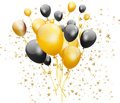 Black And Gold Balloons PNG Images Transparent Free Download