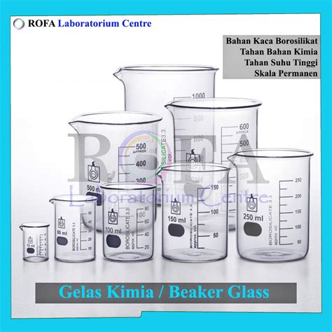 Jual Gelas Kimia / Beaker Glass / Gelas Piala / Gelas Beaker / Gelas ...