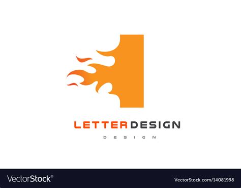 I letter flame logo design fire logo lettering Vector Image