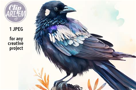 Beautiful Crow Raven Digital Print Art Graphic by clipArtem · Creative ...