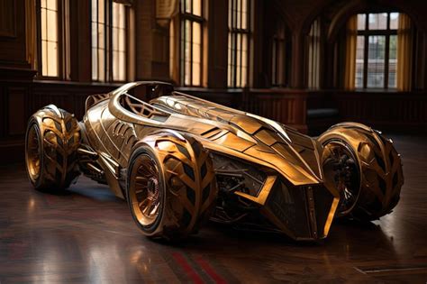 Premium AI Image | a gold car in a room