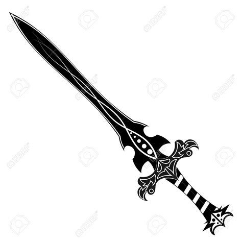 Amazing Black Sword Tattoo Stencil | Sword tattoo, Tribal dragon ...