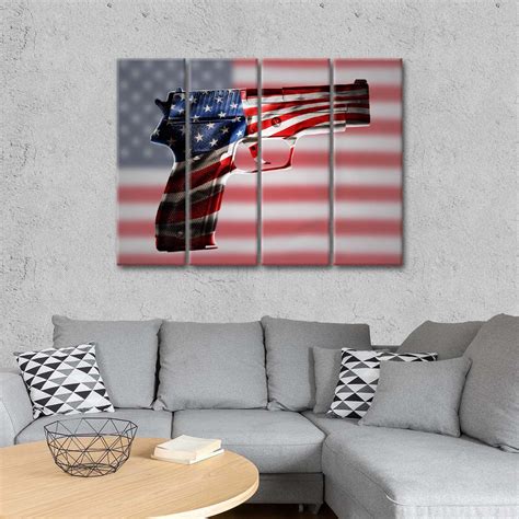 American Flag Gun Wall Art | Digital Art