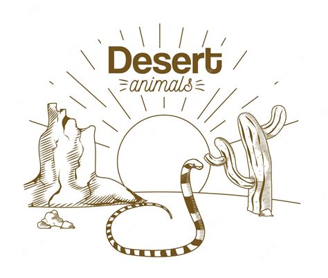 Premium Vector | Desert animals hand drawing cartoon