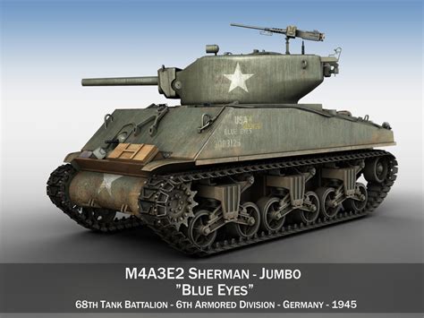 M4A3E2 - Sherman Jumbo - Blue Eyes 3D model | CGTrader