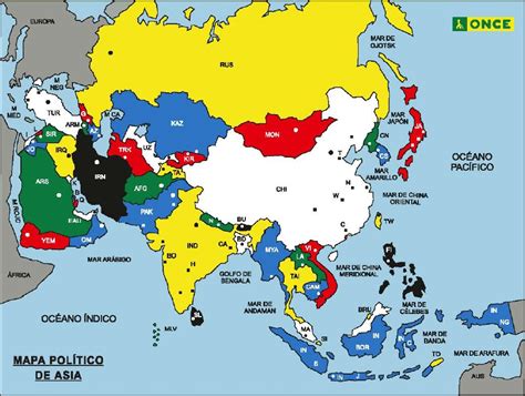 Mapa Político de Asia: Países y Capitales - Web de ONCE