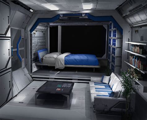 Sleeping Quarters, Sam Brown | Spaceship interior, Sci fi bedroom ...