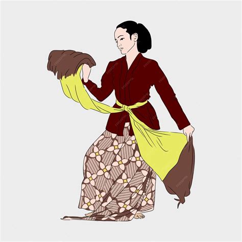 Premium Vector | Tari Bedhaya is Famous Indonesia Traditional Dance