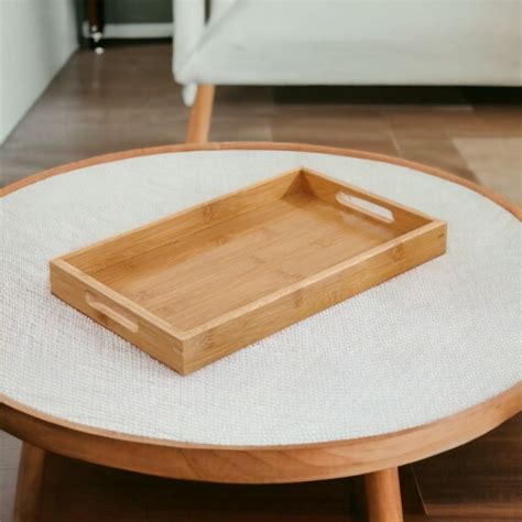 Natural Wood Serving Tray Wooden Bed Tray Rectangular Wood Tray Solid ...