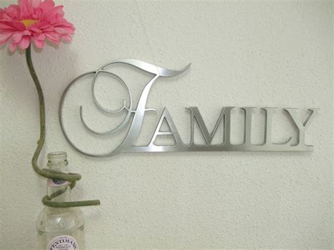 FAMILY Metal Art Sign, Family Metal Wall Art, Family Sign, Silver ...