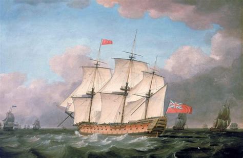 HMS Victory at sea: Battle of Trafalgar on 21st October 1805 during the ...