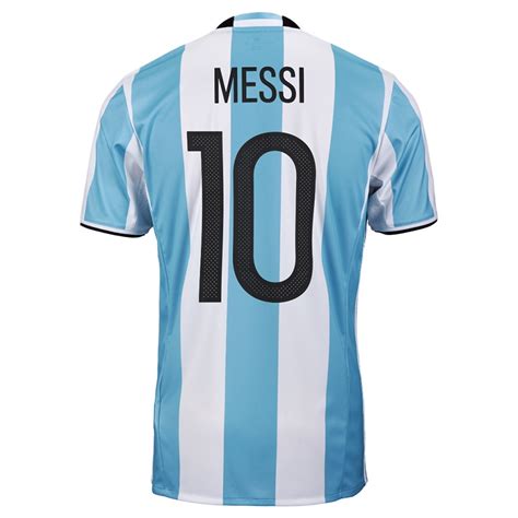 Adidas 'MESSI 10' Argentina Home 2016 Replica Soccer Jersey (Light Blue ...