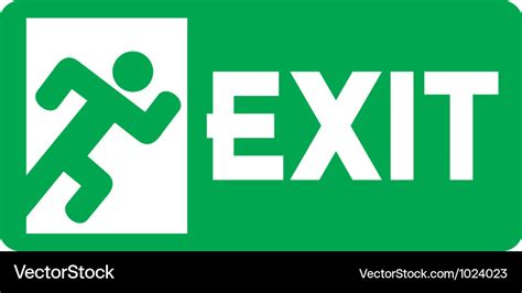 Green exit emergency sign Royalty Free Vector Image