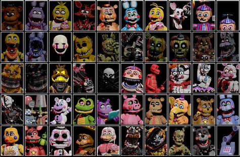 FNAF UCN, RCN and Dee Dee's Roster with custom renders (SFM Posters ...