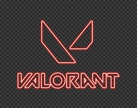 HD Valorant Light Red Neon Logo With Symbol PNG | Citypng