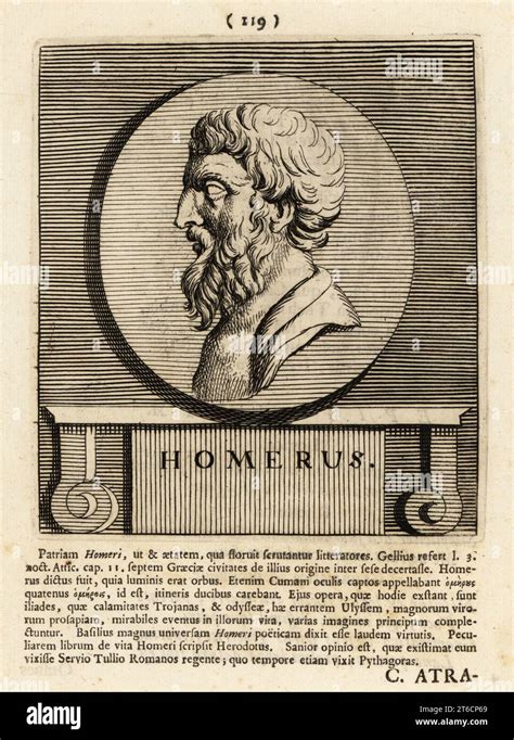 Homer, Greek poet, presumed author of the Iliad and the Odyssey, two ...