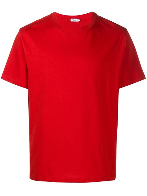 Filippa K plain crew neck T-shirt - Red | Mens designer shirts, Orange ...