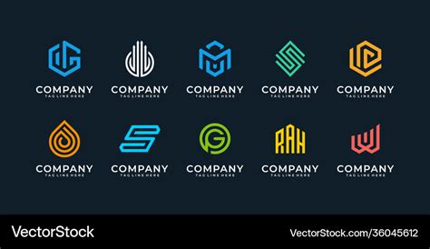 Set company logo design ideas Royalty Free Vector Image