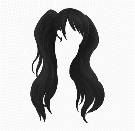 HD Black Anime Girl Hair PNG | Citypng