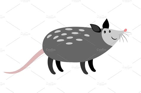 Opossum cute cartoon animal icon | Custom-Designed Illustrations ...