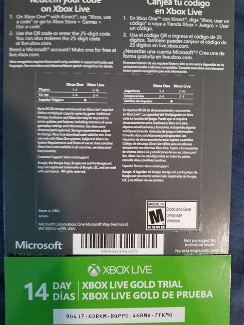 Xbox One never before used codes. Halo master chief collection and 14 ...