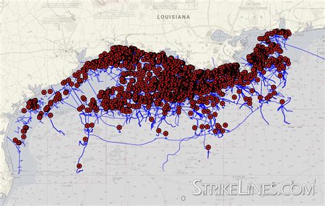 Gulf of Mexico Oil Rig Platforms & Pipelines – StrikeLines Fishing Charts