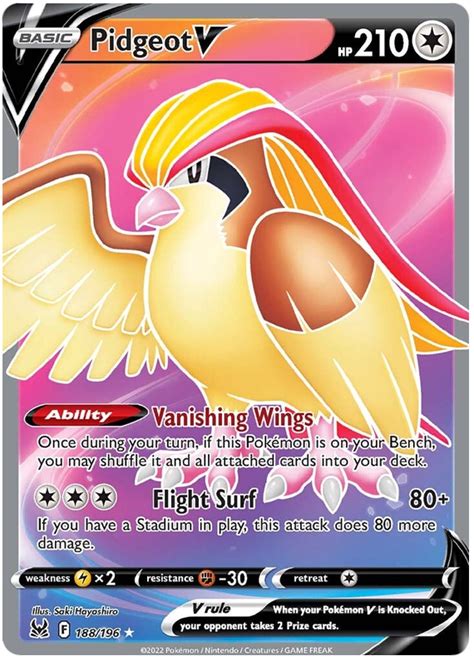 Pidgeot V - Lost Origin #188 Pokemon Card