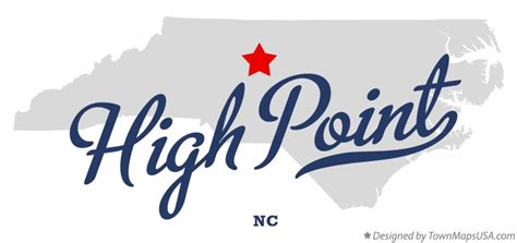 Map of High Point, NC, North Carolina