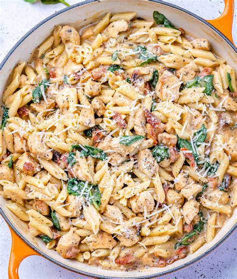 Healthy Creamy Tuscan Chicken Pasta | Healthy Fitness Meals