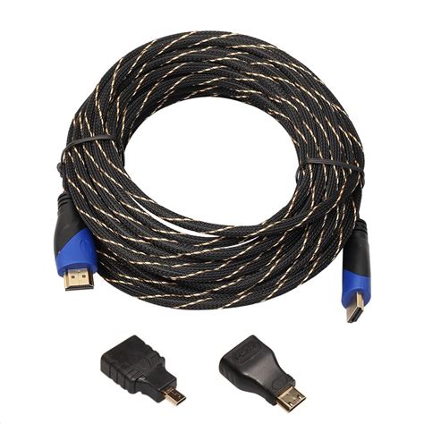 For Tablet PC Digital Cameras Braided HDMI Cable + Mini HDMI/Micro HDMI ...