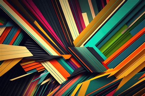 Premium AI Image | Abstract Art of Colorful Geometric Lines