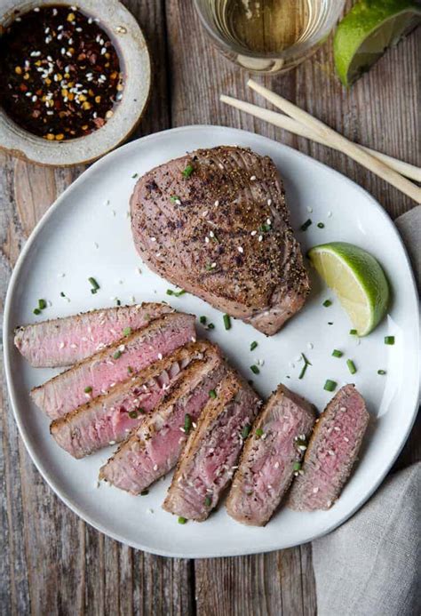 Grilled Tuna Steak with Soy Dipping Sauce - Vindulge