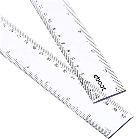 Buy EBOOT 2 Pack Plastic Ruler Straight Ruler Plastic Measuring Tool ...