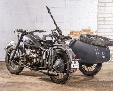 German BMW R75 Motorcycle with sidecar- MG 34- Replica - WW2 Vehicles