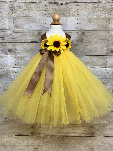 Sunflower yellow tutu dress & headband Baby toddler 12 - 24 mos. Ready ...